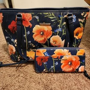 Floral purse and wallet